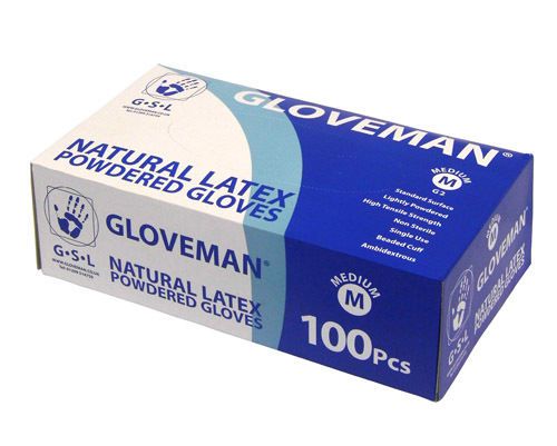 Gloveman Natural Powdered Latex Gloves (box of 100) (Extra Large)