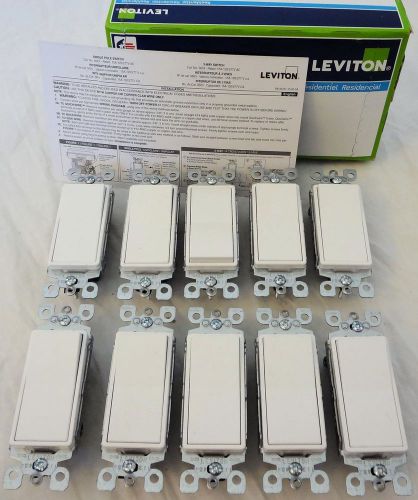 Leviton 5603-2W 3 Way Decora White Rocker 3-Way Quiet Switch 10 Pack $133 New