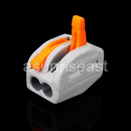 10 x Building Wire Connector Safe Terminal Block Fast Cable Push in 2 Port 32A