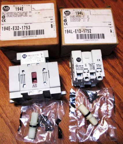 2 nib allen bradley power motor load disconnect switch 3 phase pole 32a+12a@600v for sale