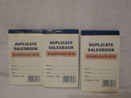 Lot of 3 Duplicate Salesbooks 50 Duplicate Sets in each Book