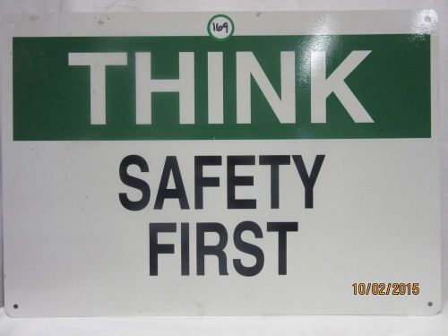 Think Safety First Metal Sign Bar Man Cave Garage Our#169