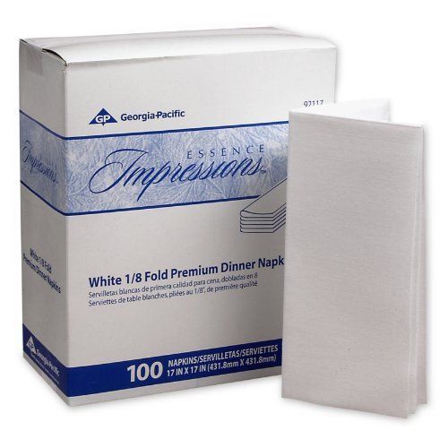 Georgia-Pacific Essence Impressions 92117 White 1/8-Fold Linen Replacement Dinne