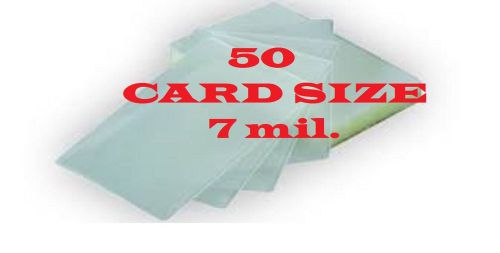 50 card size laminating pouches/sheets 2-1/4x3-7/8  heat seal  7 mil for sale