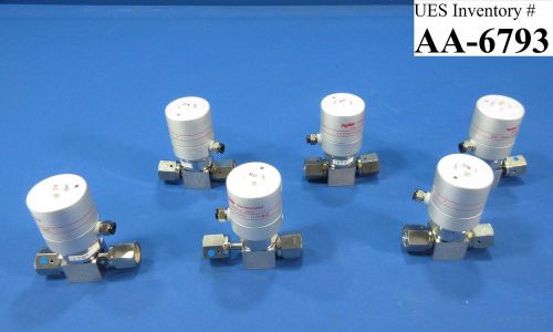 Fujikin fpr-uddf-71-6.35-2-nl-up valve 0.34 ~ 0.49 lot of 6 used working for sale