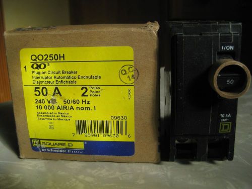 NEW SQUARE D QO250H TYPE QO CIRCUIT BREAKER 2 POLE 50 AMP 240 VOLT PUSH IN STYLE