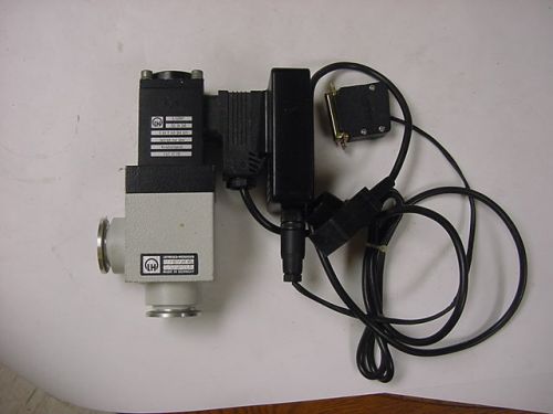 Leybold heraeus right angle vacuum valve w/ power supply 287-52 v1 - esc 45 110 for sale