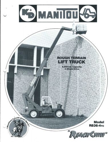Fork Lift Truck Brochure - K-D Manitou - R836-4TC - Reach Chief - c1986 (LT261)