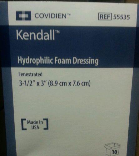 Kendall Covidien Fenestrated Foam Dressing 3.5&#034; x 3&#034; 50 Count Ref 55535