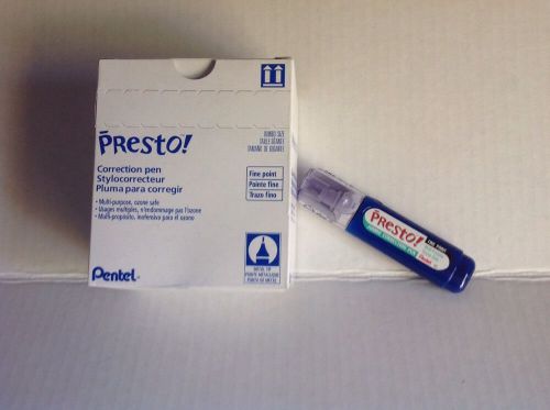 12 Pentel Presto Jumbo Correction Fluid Pens White out, Fine Point