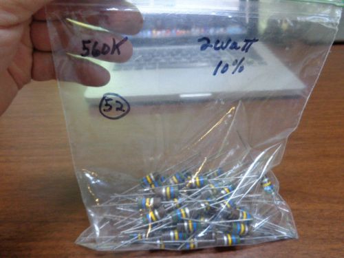 52pcs. 560K Ohm 2 Watt 10%  Carbon Comp resistors Vintage  NOS Ohmite Brand