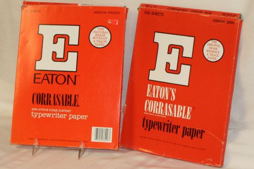 Eatons Corrasable Medium Weight Paper and Onion Skin 8 1/2 x 11 Original Boxes