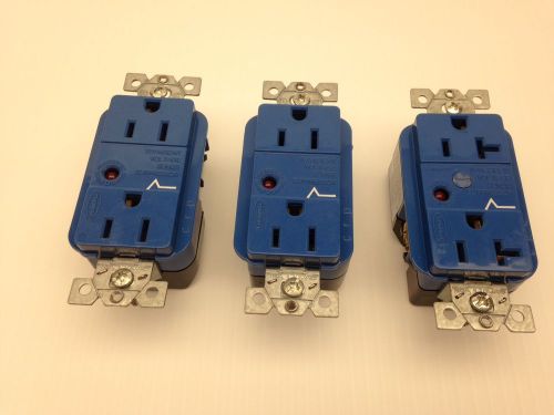 HUBBELL Transient Voltage Surge Suppressor Recepticales LOT: 2-15A, 1-20A