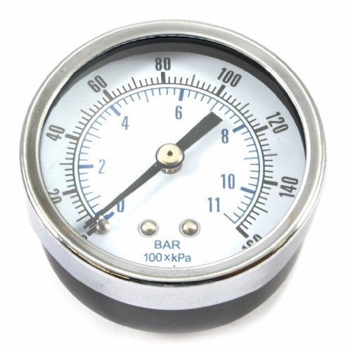 Forney 75553 Pressure Gauge, Rear Mount with 2-Inch Face, 1/4-Inch NPT, 0-160
