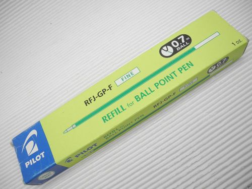 Green X 12pc Pilot RFJ-GP-Fine ball point pen only refill for BPS 0.7mm ball pen