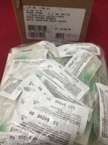 BOX OF 120 HOSPIRA Lifeshield Prepierced Reseal Male Adapter Plug Short 11301-01