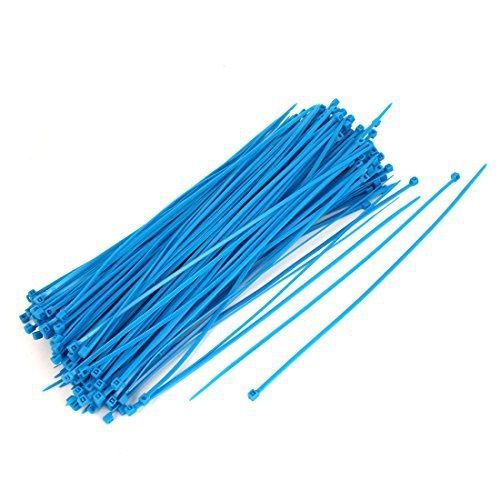 uxcell 250pcs 4mmx250mm Nylon Self-Locking Electric Wire Cable Zip Ties Blue