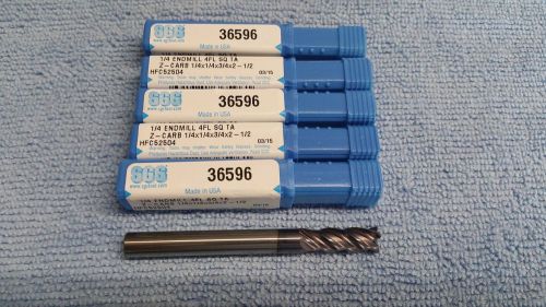 SGS 1/4&#034; 4 Flute Endmill 3/4&#034; LOC 36596 Ser Z Z CARB TIALN carbide EXTENDED 1ea.