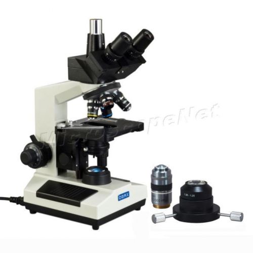 Trinocular darkfield biological led 40x-1600x microscope+100x oil plan objective for sale