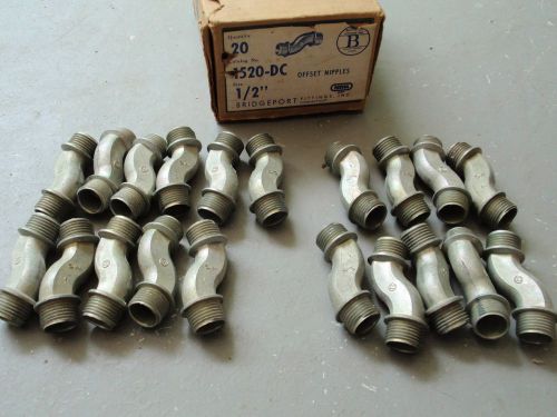 Bridgeport fittings 1/2&#034; offset nipples - box of 20 - conduit - 1520 dc for sale