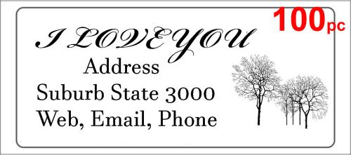 100 Personalised return address label custom mailing sticker 56x25mm trees