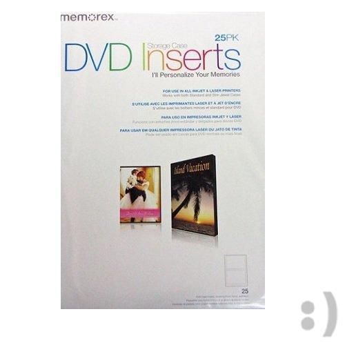 NEW Memorex DVD Case Inserts - 25 Pack - White Matte BRAND NEW