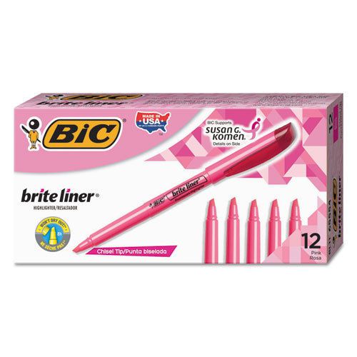 Brite liner highlighter, chisel tip, fluorescent pink, dozen for sale