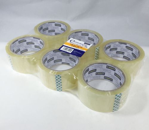 6 Rolls Clear Sealing Tape Carton Packing Box Tape 1.89&#034;x55Y 2.0Mil 14423-6