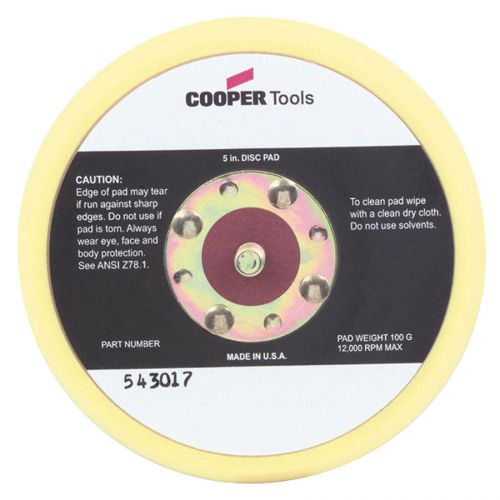 5&#034; PSA NON-VAC BACKING PAD 5/16-24 COOPER TOOL MASTER POWER FREE SHIP USA