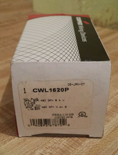 Cooper CWL1620P Plug 480 Volt 20A 3PH 3P 4W Male Connector Cord End