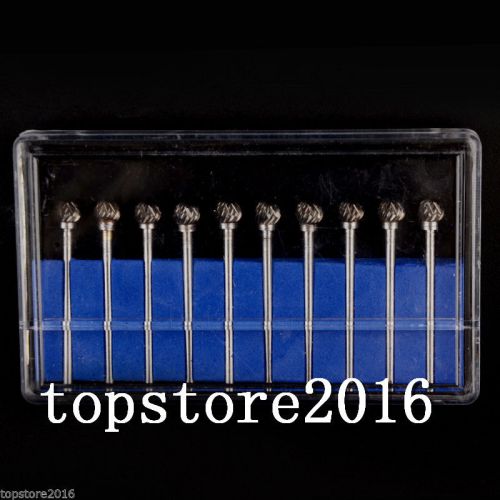 10pcs Dental Lab Polisher Drills Assorted Tungsten Steel Carbide Burs D06 2.35MM