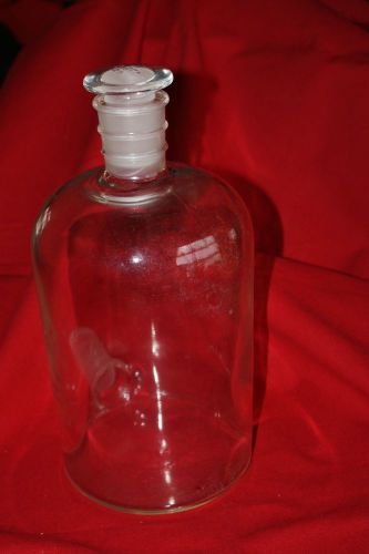 Thick heavy aspirator bottle 29/42 decanter jug w/solid ground glass stopper for sale