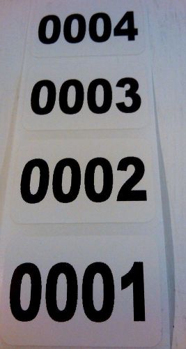 1,000 labels/roll 1.5 x 1  consecutive number, inventory stickers on matt paper for sale