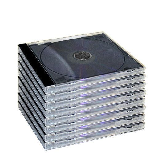 200 CD/ DVD/ VCD BLACK TRAY JEWEL CASES GRADE A (HOLDS 1 DISC) USED