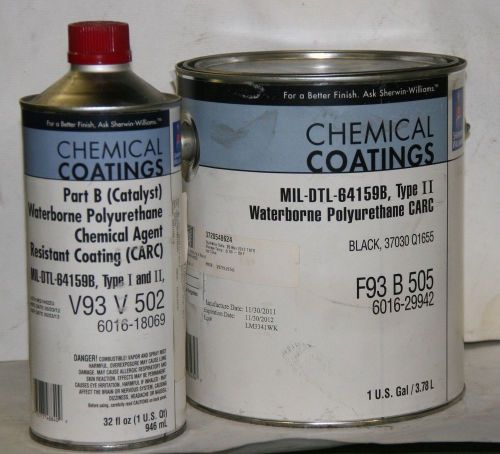 Sherwin-williams waterbourne polyurethane carc coating kit (black 37030) 1 gal for sale