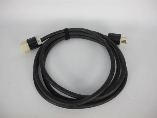 Leviton 2621/2623 ac plug l6-30p to l6-30r w/15&#039; power cable 600v 10awg for sale