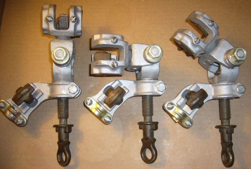 Lot of 3 hubbell chance &#034;all angle&#034; grounding clamps - up to 3/4&#034; bar g422810sj for sale