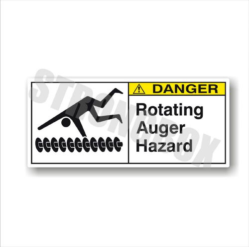 Farm and industrial safety decal - danger  rotating auger hazard sticker for sale