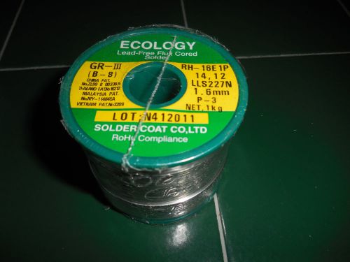 NEW 1 KG LEAD FREE FLUX CORED 1.6mm DIA. SOLDER ECOLOGY LLS227N Sn-Cu-Ni-Ge