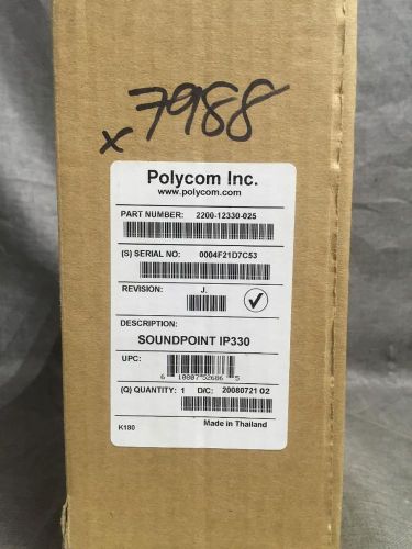 Polycom SoundPoint IP 330-SIP Desktop Phone