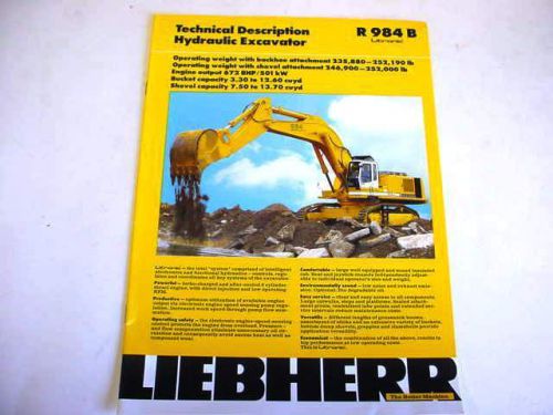 Liebherr R 984 B Hydraulic Excavator Color Brochure
