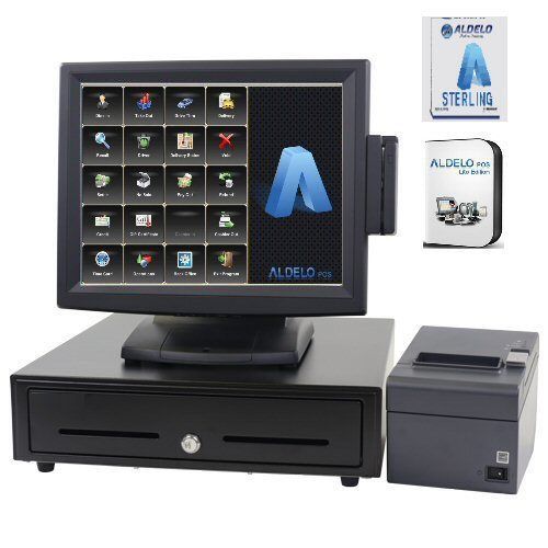 ALDELO POS 2013 RESTAURANT COMPLETE SYSTEM 1 Stations Windows 7 NEW