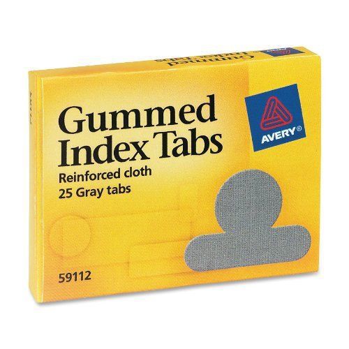 Avery Gummed Index Tabs, 25 Gray Tabs, Pack of 25 (59112) New