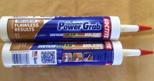 2 Tubes Loctite Clear Power Grab Caulking Construction Adhesive Paintable New