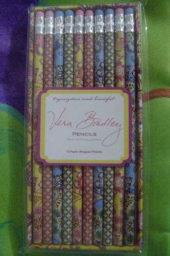 Vera Bradley Pencils &#034;Take a Note Collection&#034; 10 Paper Wrapped NEW