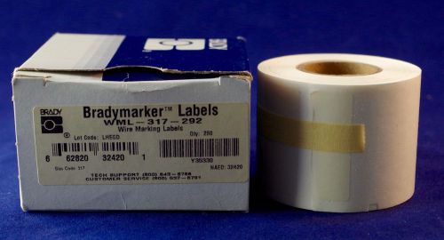 New Brady WML-317-292 Bradymarker, I.D. PRO Plus, LS2000, XC Plus Wire Labels