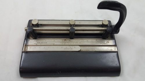 3 Hole Punch Vintage Industrial Master Products Black Heavy Metal School Office