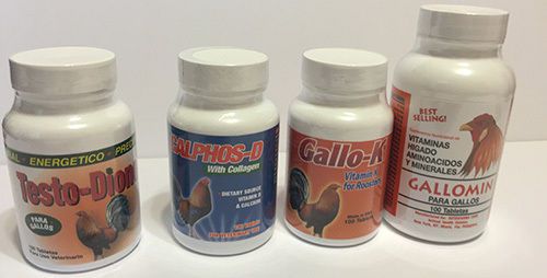 Multi- Combo (Testodione,Calphos-D,Gallo-K and Gallomin) one of each.