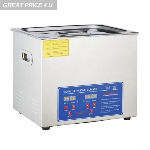 Stainless Steel 10 Liter Industry Heated Ultrasonic Cleaner Heater w/Timer