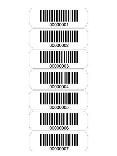 Barcode graphics, inc. 1.5&#034; x 0.5&#034;- serialized asset tags - poly - roll of 1000 for sale
